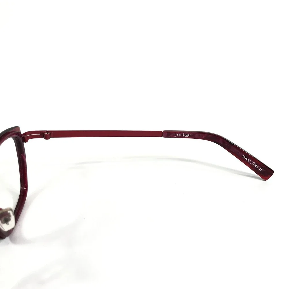 JF Rey Eyeglasses Frames JF2718 7535 Plum Red Acetate Square Full Rim 49-21-137